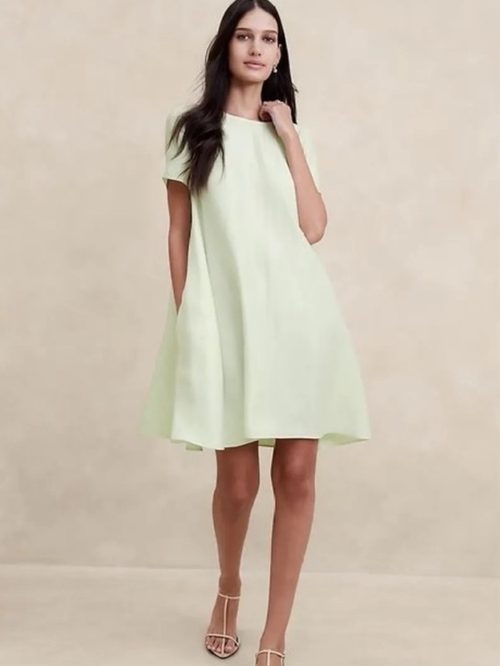 NWT Banana Republic Aurelia Dress - Pale Green - Medium Petite - Picture 2 of 11